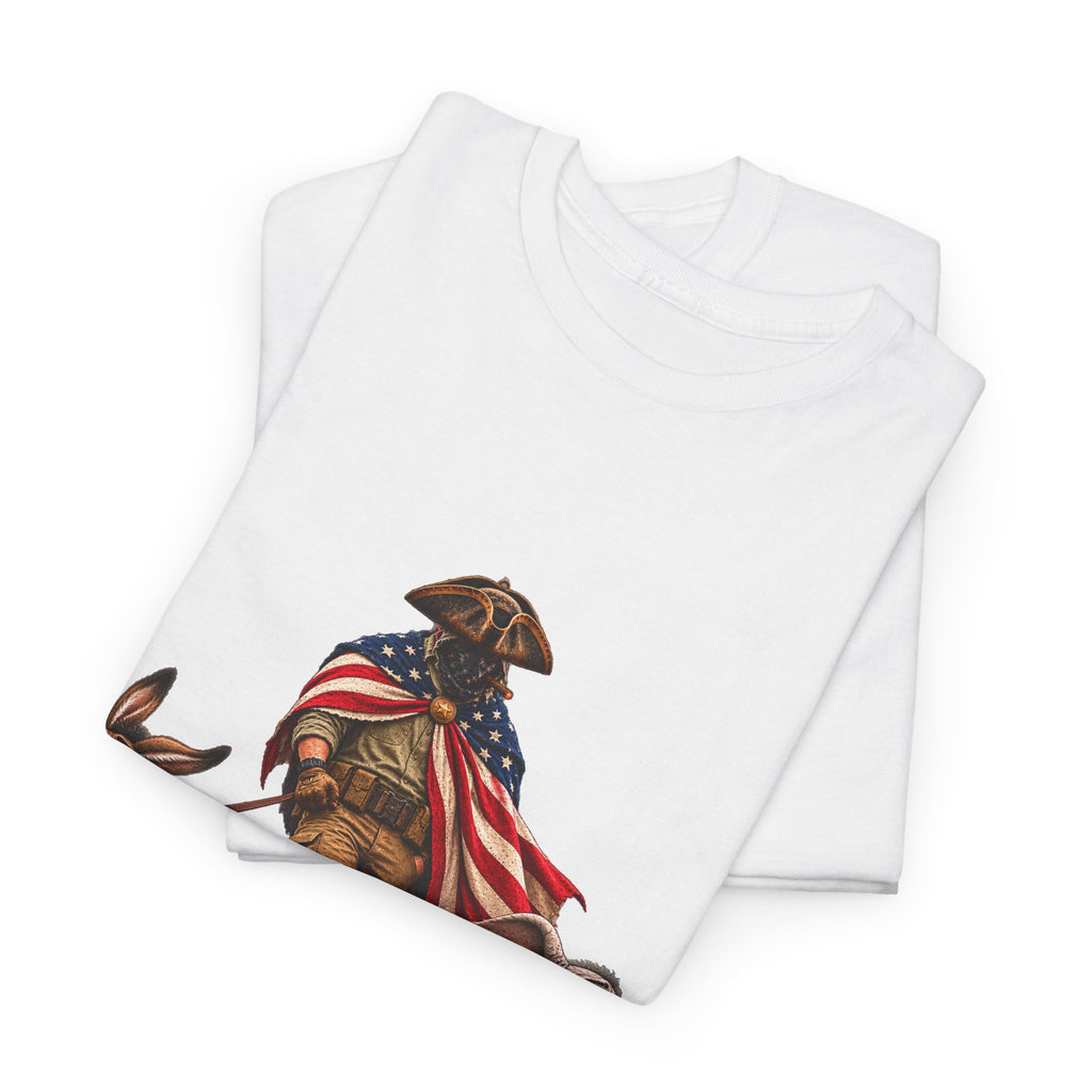 Lieutenant Patriot with Donkey and Elephant Political Satire T-Shirt