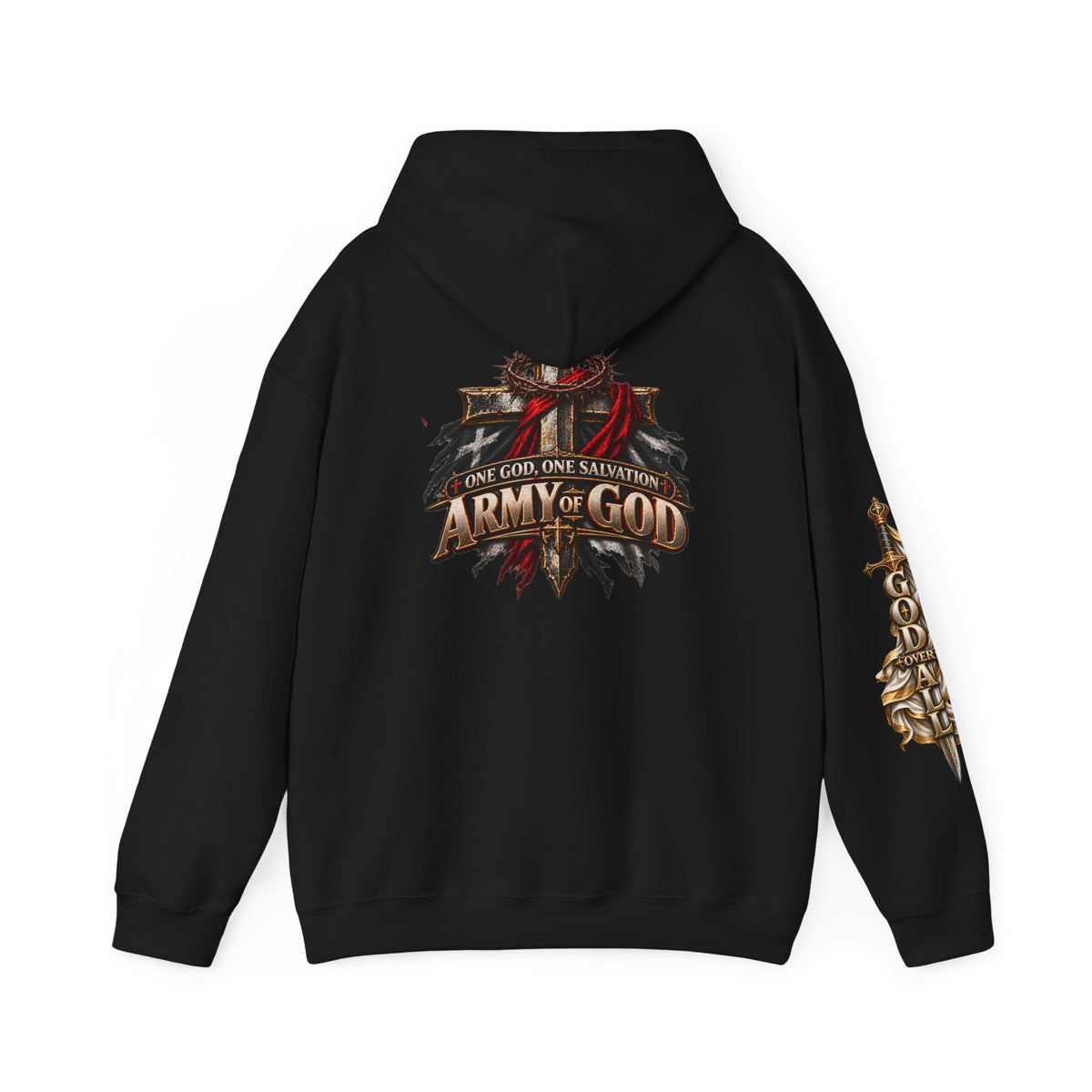 Christian Hoodie - "Way Truth Life" & "Army of God" Graphic Pullover