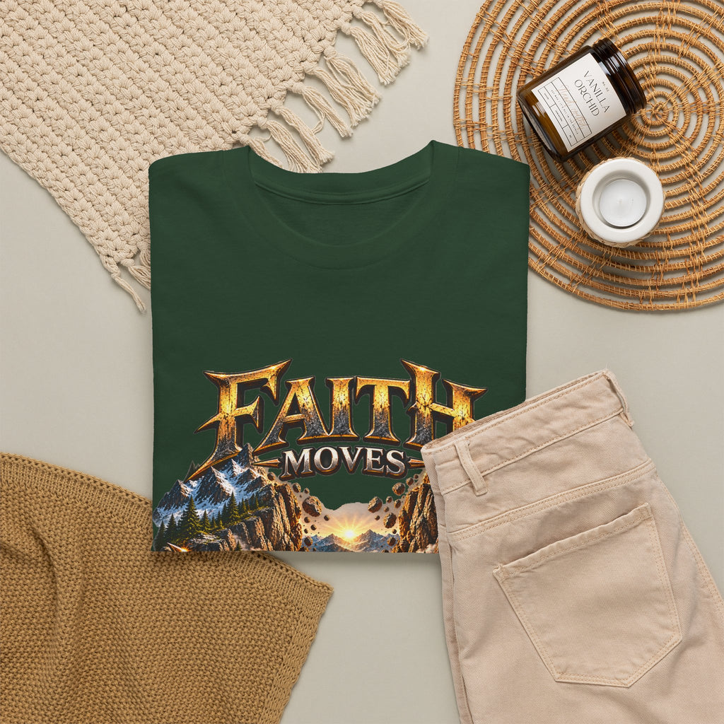 Faith Moves Mountains Inspirational Christian T-Shirt