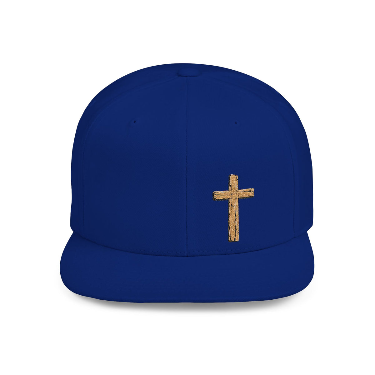 Gold Glitter Cross Flat Bill Snapback Hat