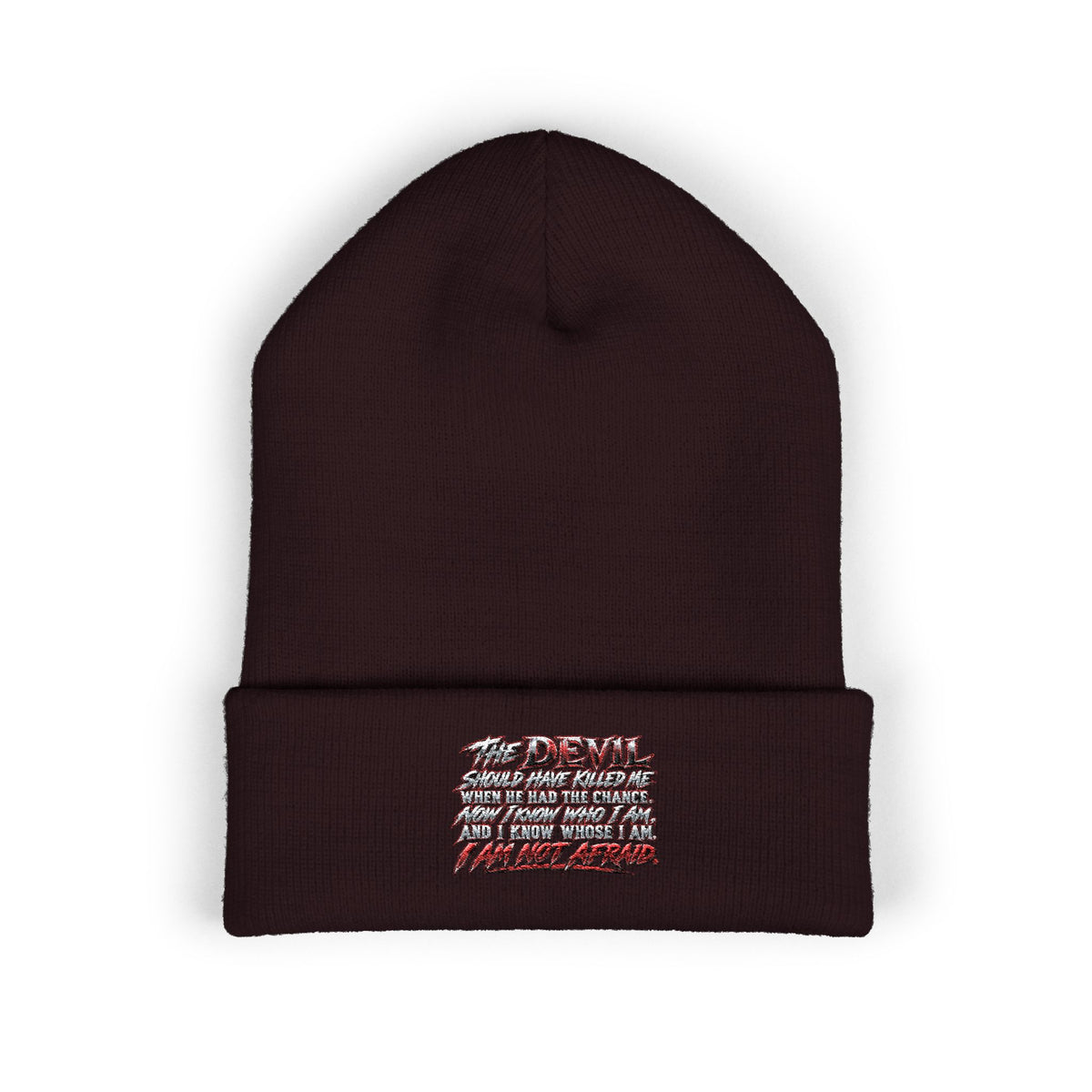 Embroidered 'Love' Script Cuffed Beanie - Classic Knit Winter Hat