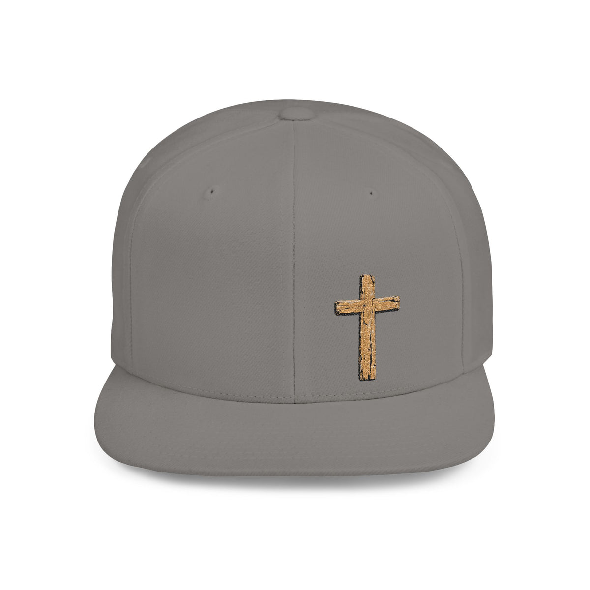 Gold Glitter Cross Flat Bill Snapback Hat