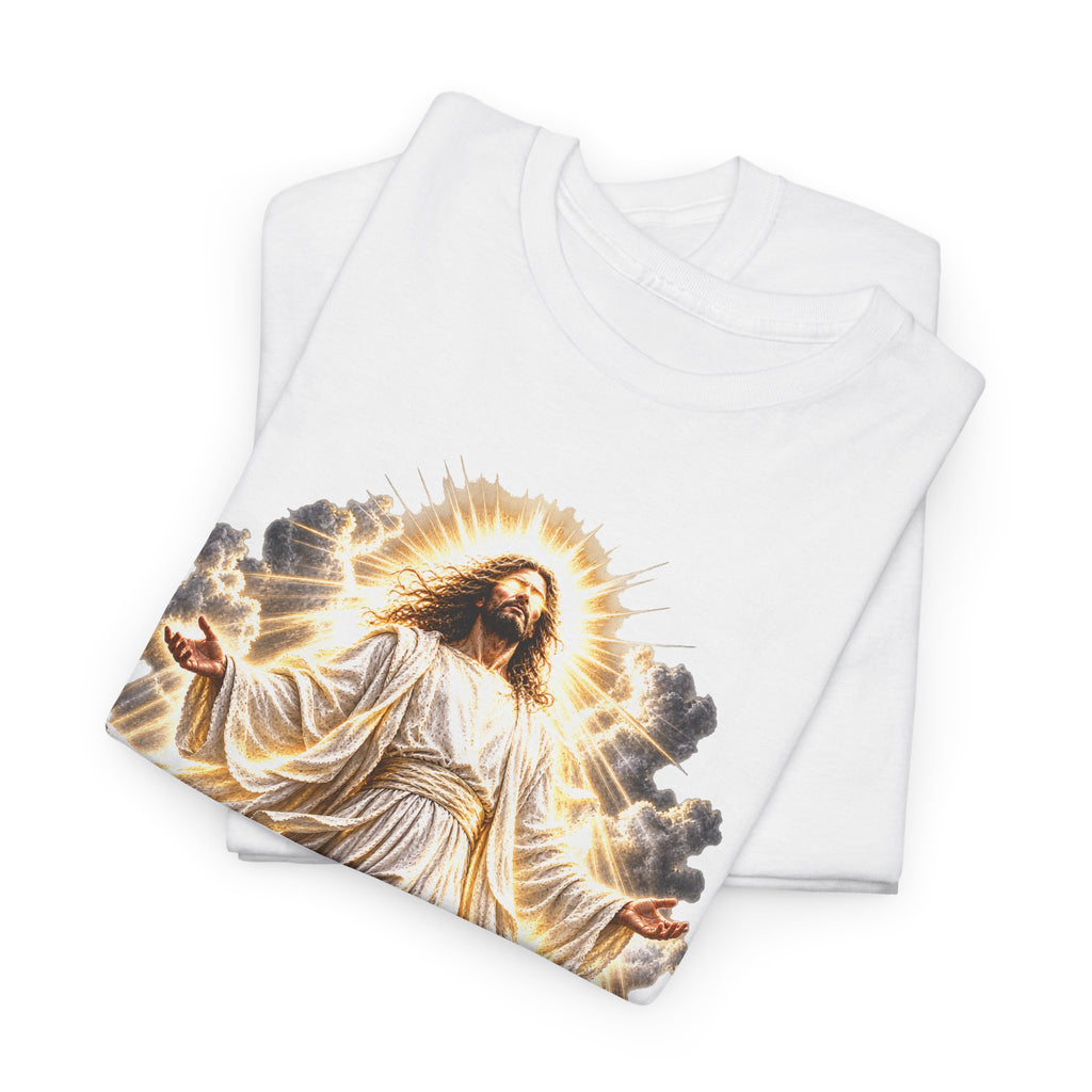 Jesus Ascending from Clouds Christian Faith T-Shirt