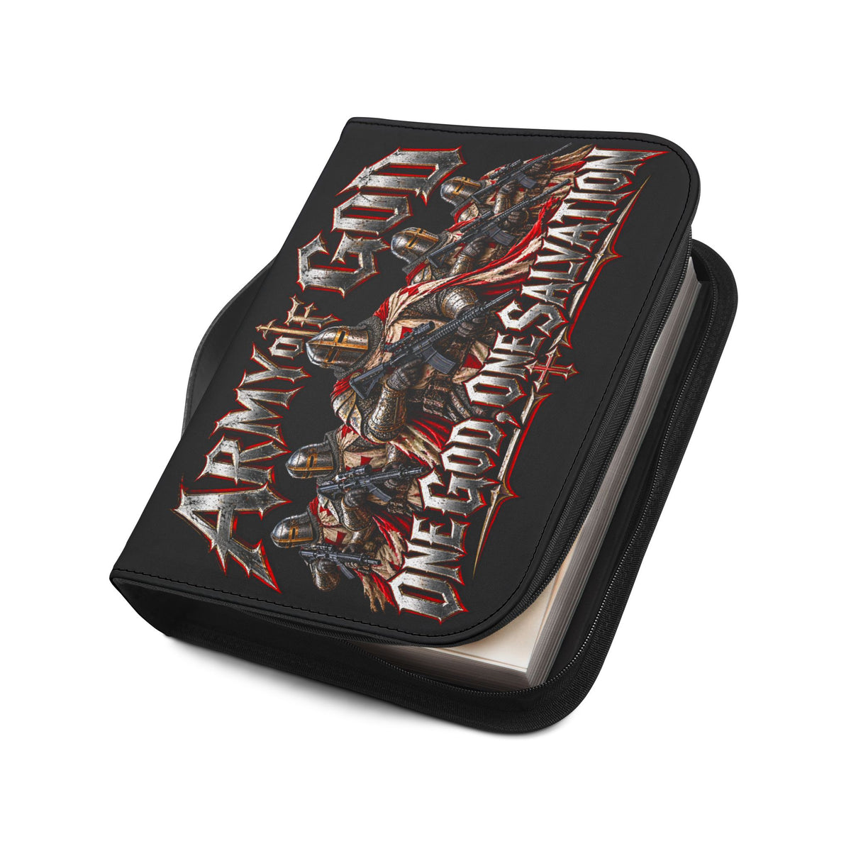 Armored Warriors One God One Salvation Bible Cover | God of All Crown Design