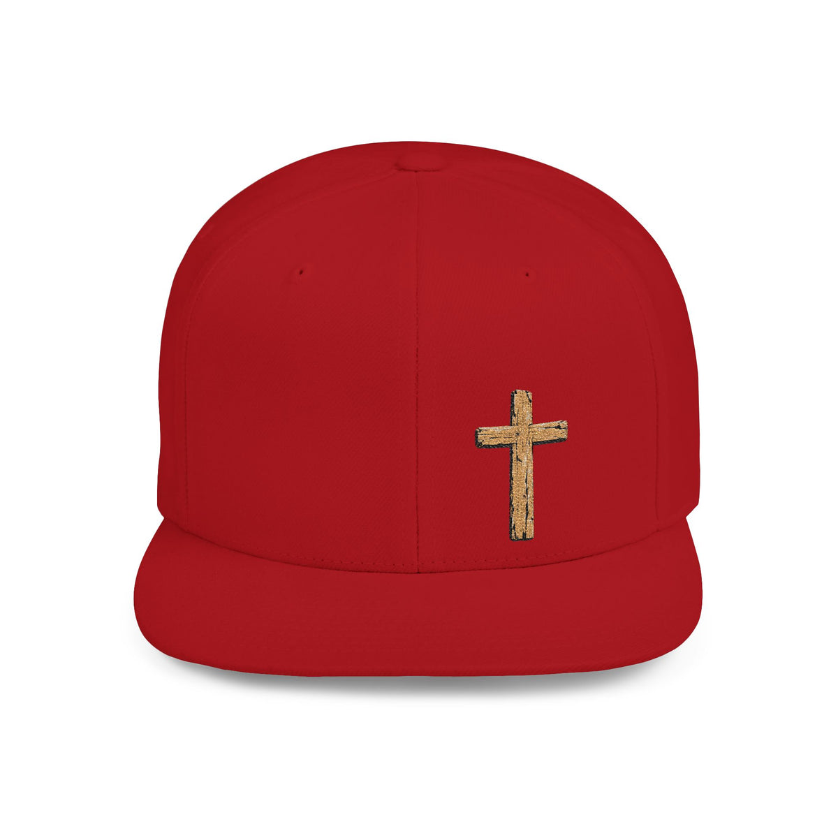 Gold Glitter Cross Flat Bill Snapback Hat