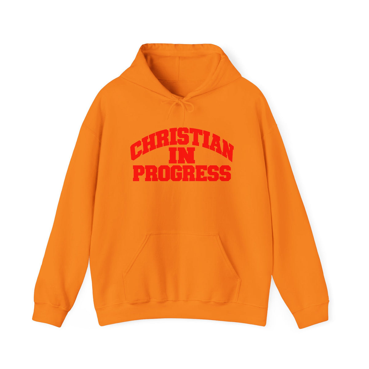 Christian In Progress hoodie | Faith Script Front, Heaven Graphic Back