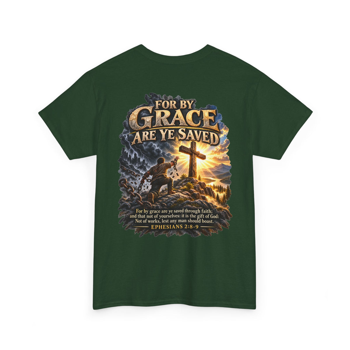 Saved by Grace — Ephesians 2:8–9 Christian T-Shirt