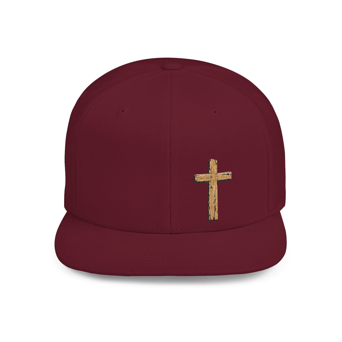 Gold Glitter Cross Flat Bill Snapback Hat