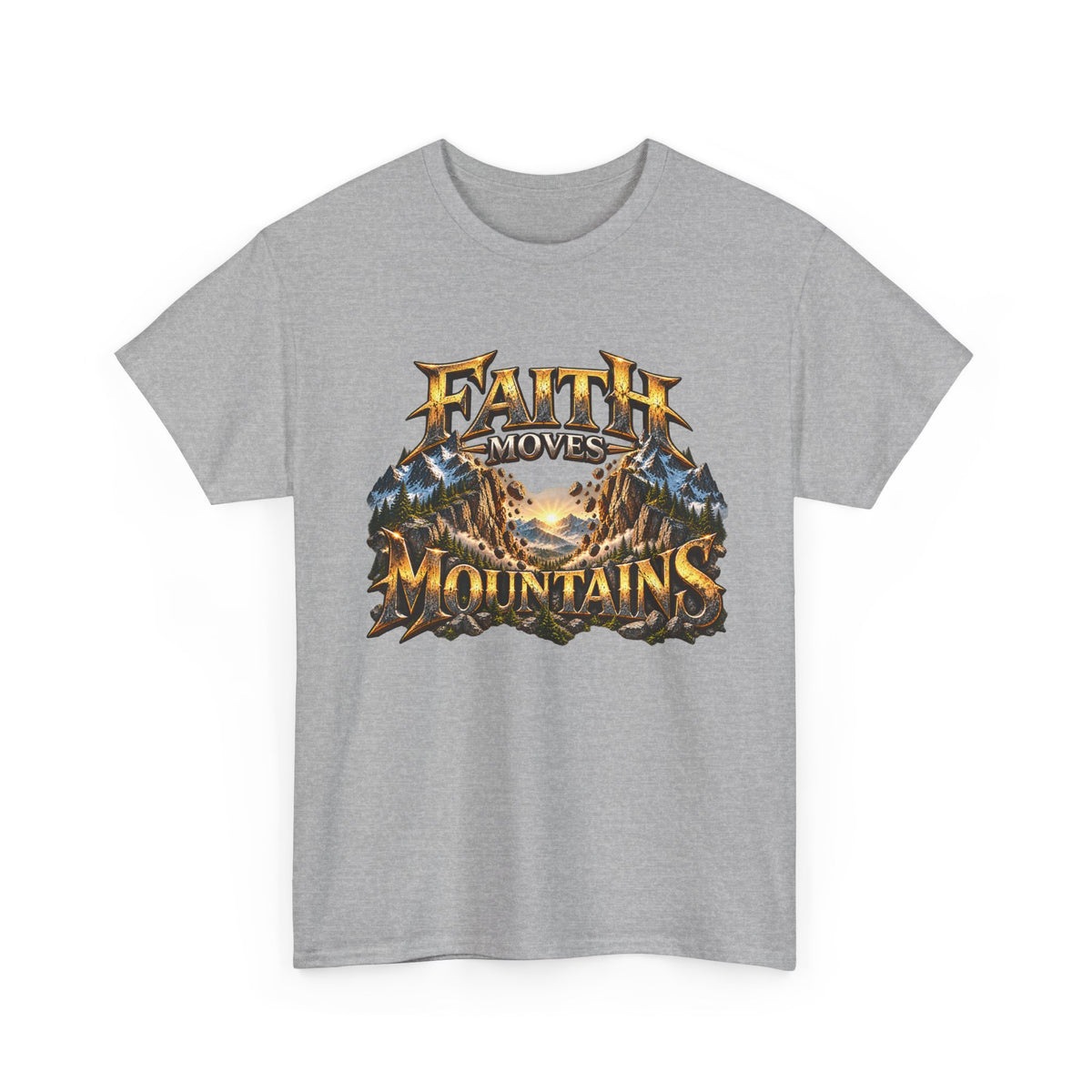 Faith Moves Mountains Inspirational Christian T-Shirt