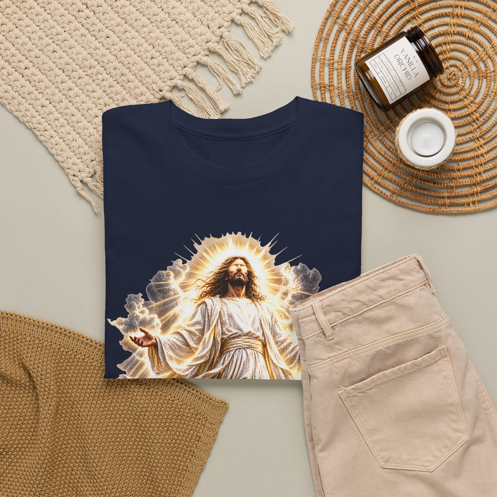 Jesus Ascending from Clouds Christian Faith T-Shirt