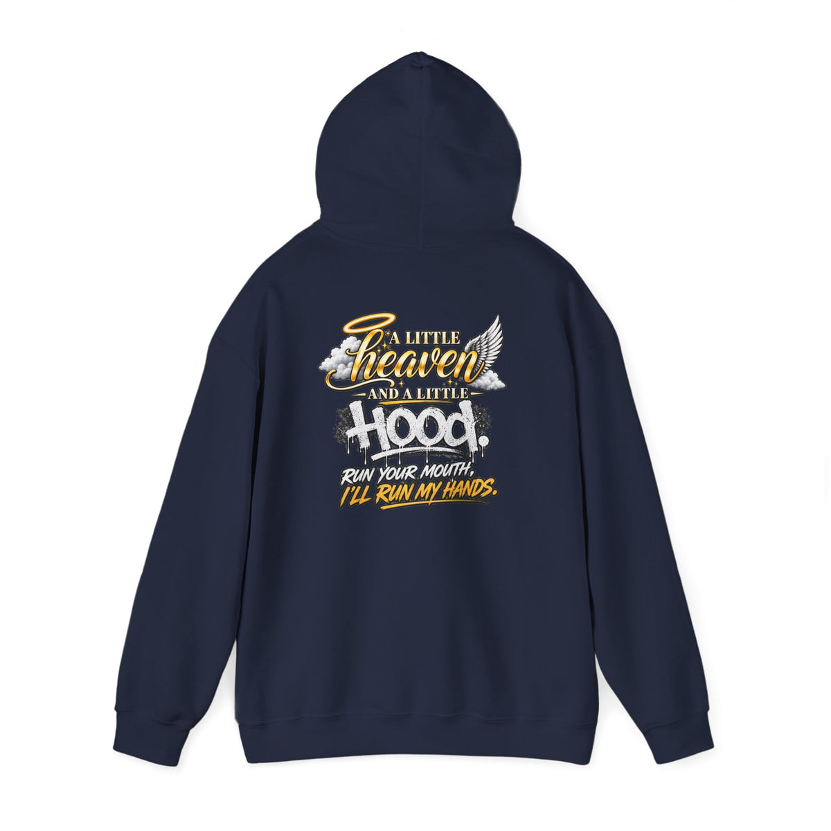 Christian In Progress hoodie | Faith Script Front, Heaven Graphic Back