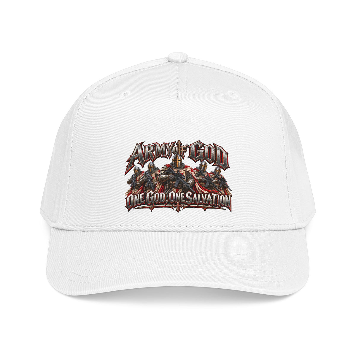 Metal Band Graphic Baseball Cap — "One God, One Salvation" Design