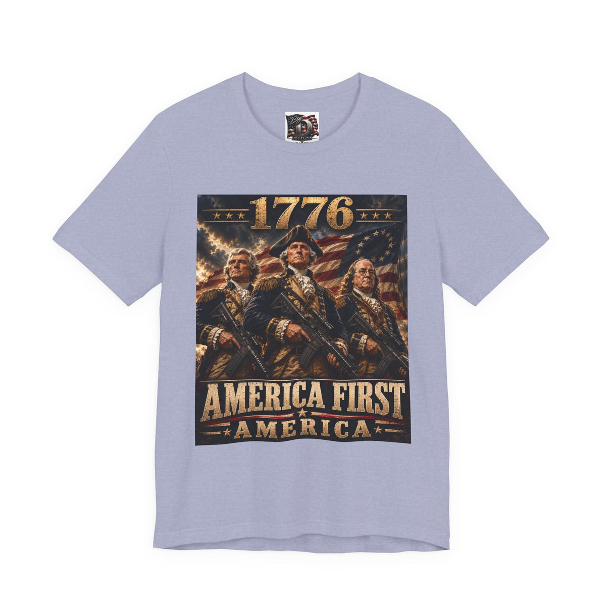 1776 Revolutionary Soldiers America First T-Shirt | Patriotic Independence Design