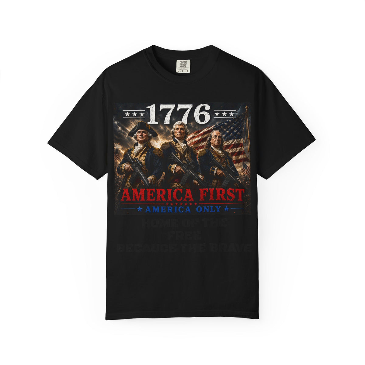 1776 Revolutionary Soldiers America First T-Shirt | Home of the Free