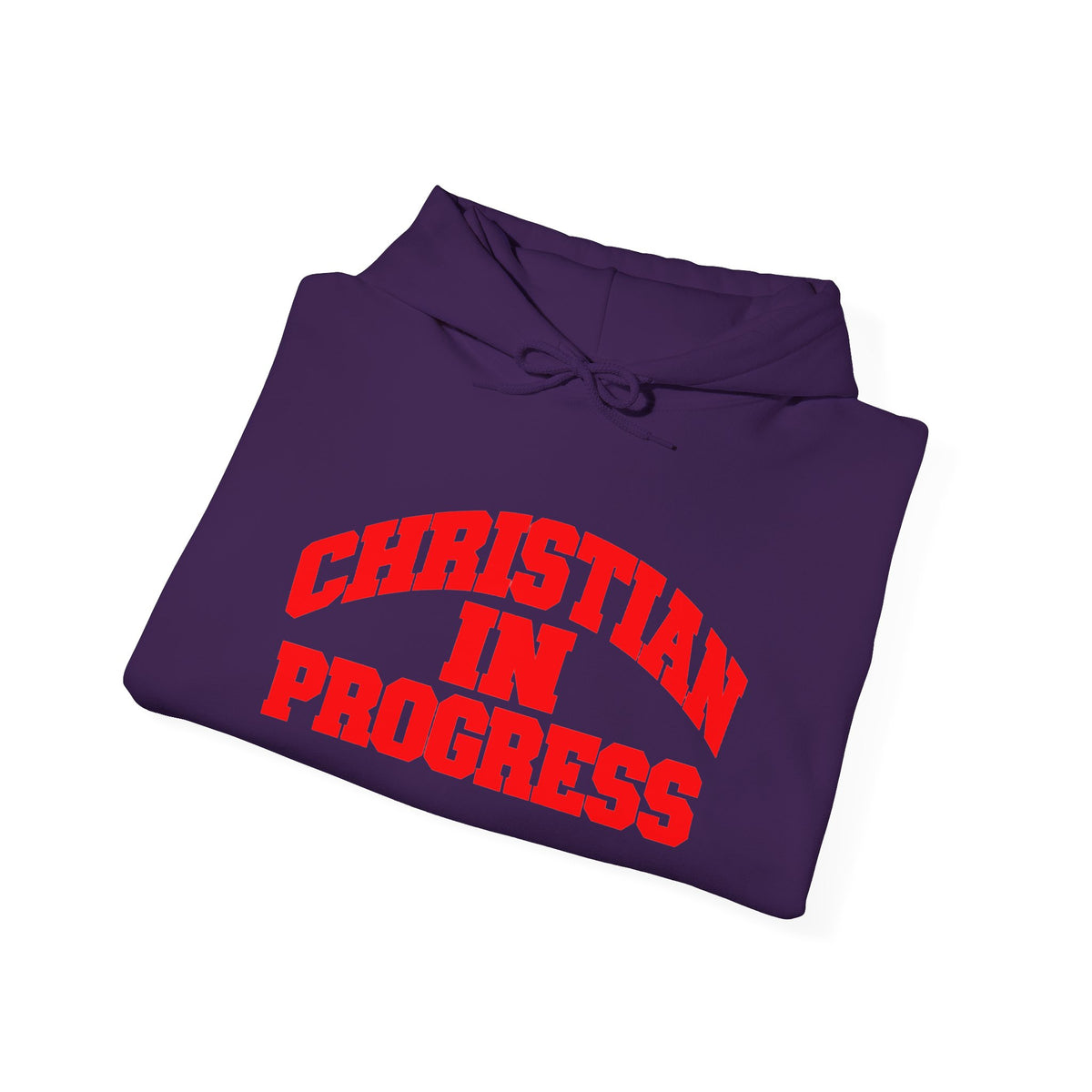 Christian in Progress hoodie | Faith graphic sweatshirt, colorful back print