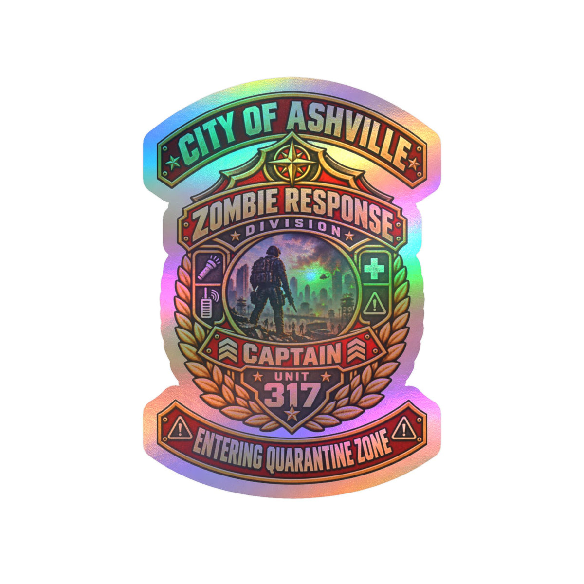 City of Ashfall Zombie Response Division Captain 317 Vinyl Decal