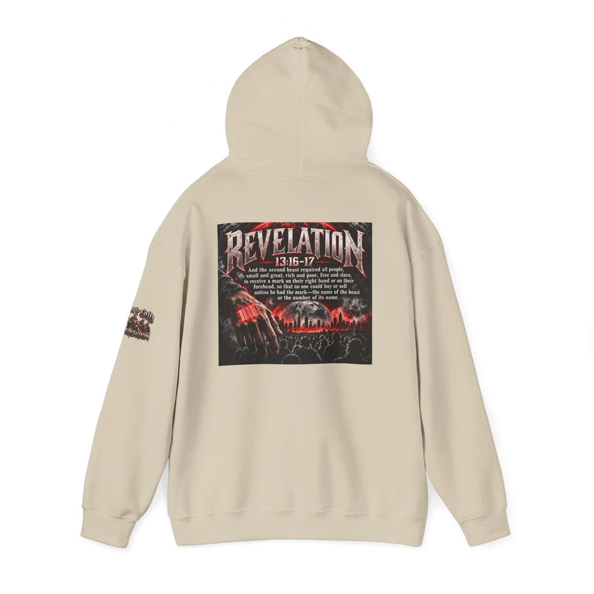 Revelation 13:16-17 Christian Hoodie – 'The Devil' Verse Graphic Pullover