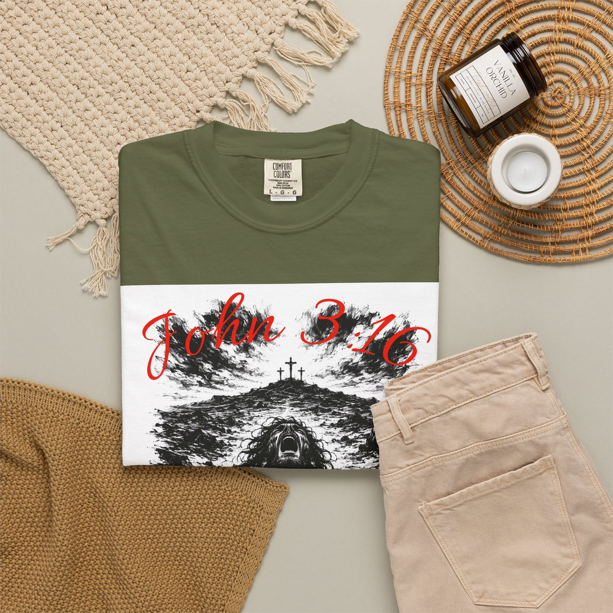 Grim Sea Creature T-shirt | Dark Gothic Illustration, Red Script Logo