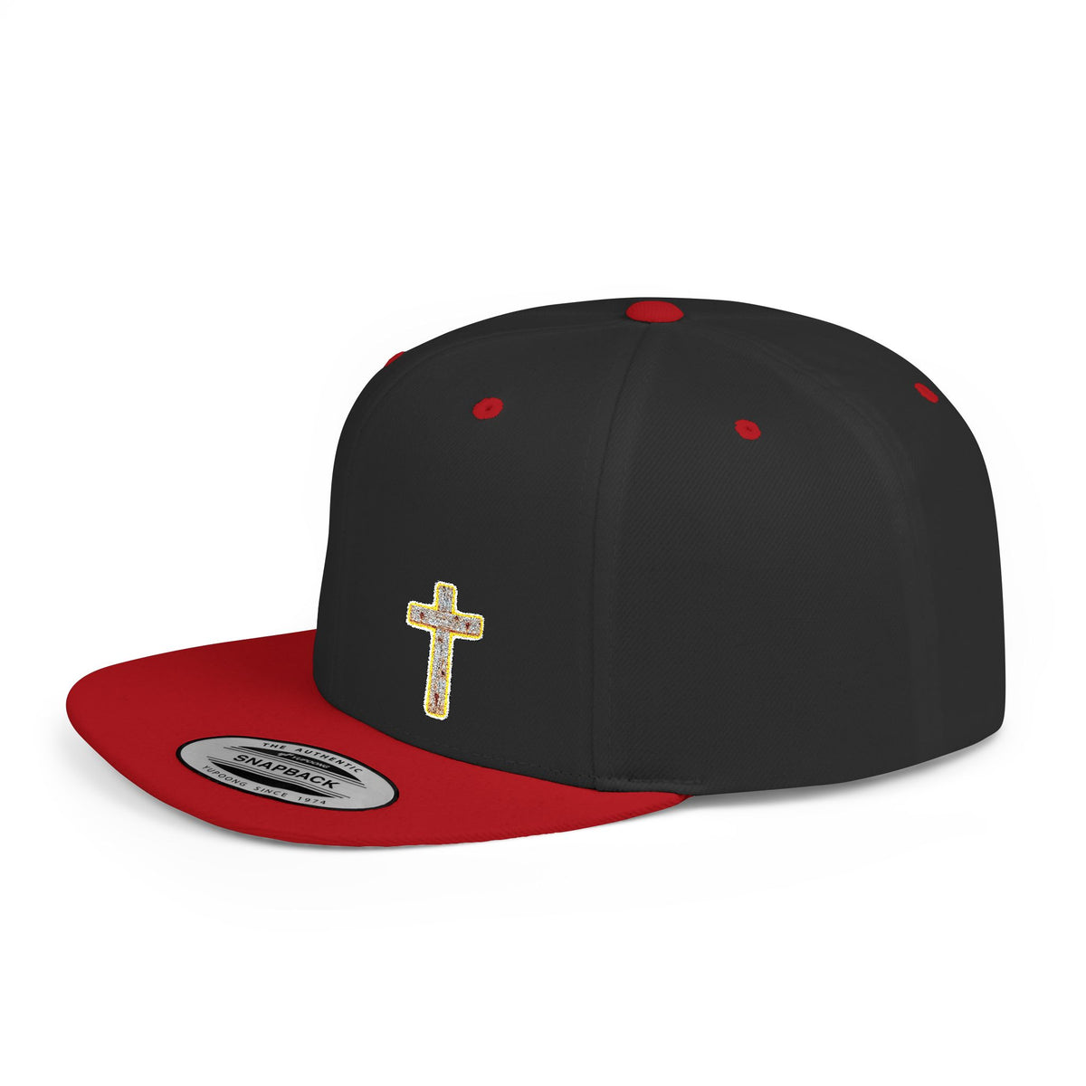 Christian Cross Flat Bill Snapback Cap