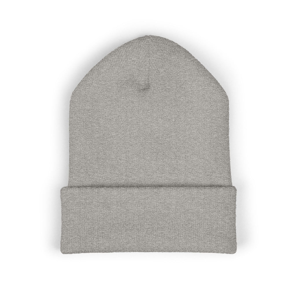 Embroidered 'Love' Script Cuffed Beanie - Classic Knit Winter Hat