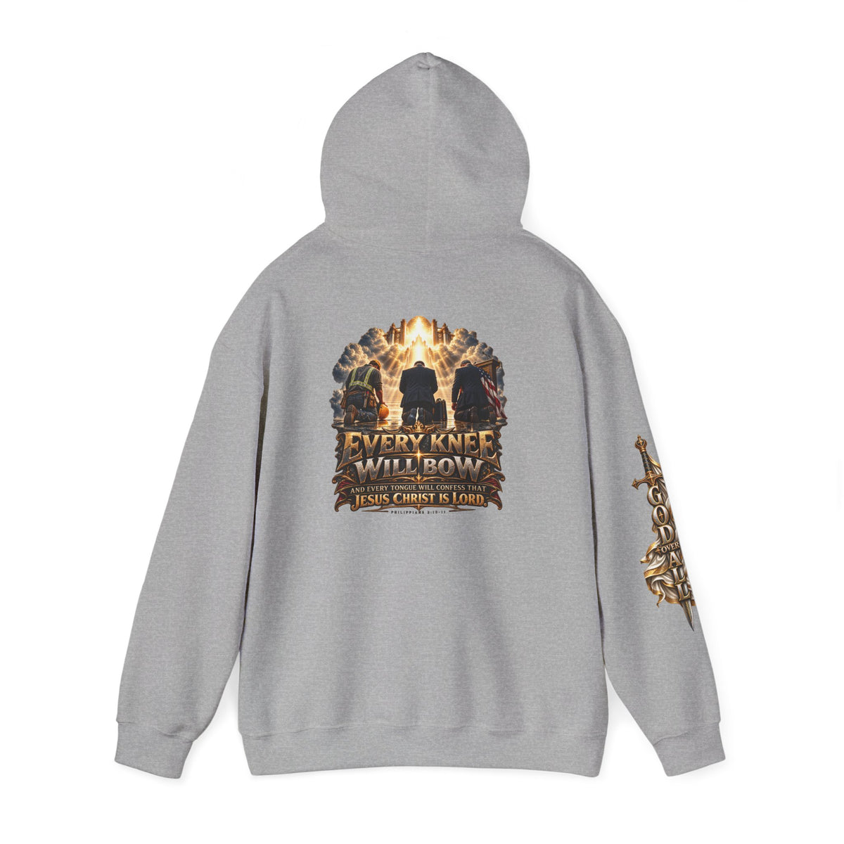 Every Knee Will Bow Hoodie — Christian Faith Graphic Pullover