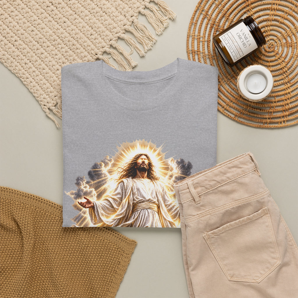 Jesus Ascending from Clouds Christian Faith T-Shirt