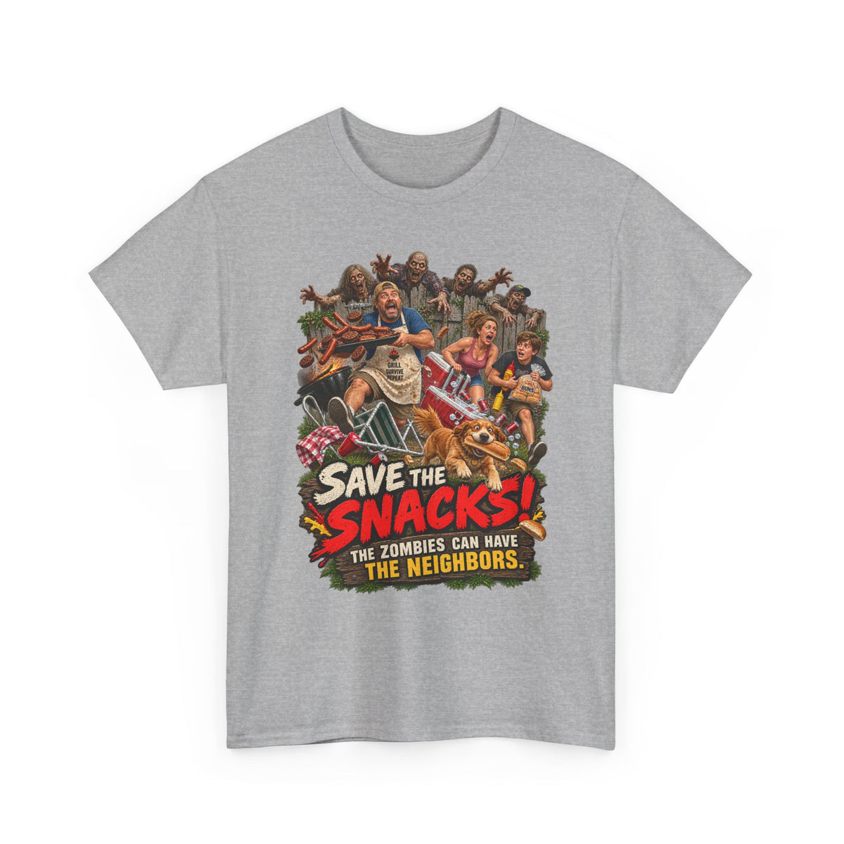Save the Snacks Zombie Apocalypse Graphic T-Shirt