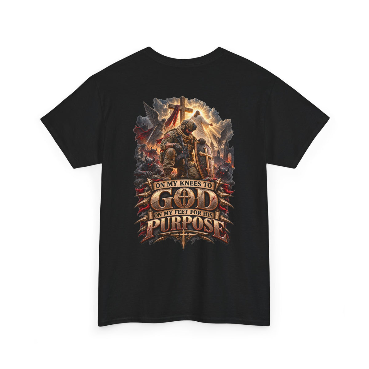 On My Knees to God, On My Feet for His Purpose T-Shirt