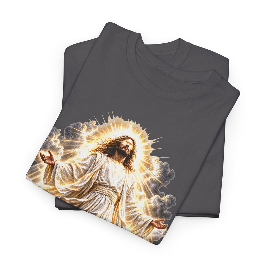 Jesus Ascending from Clouds Christian Faith T-Shirt