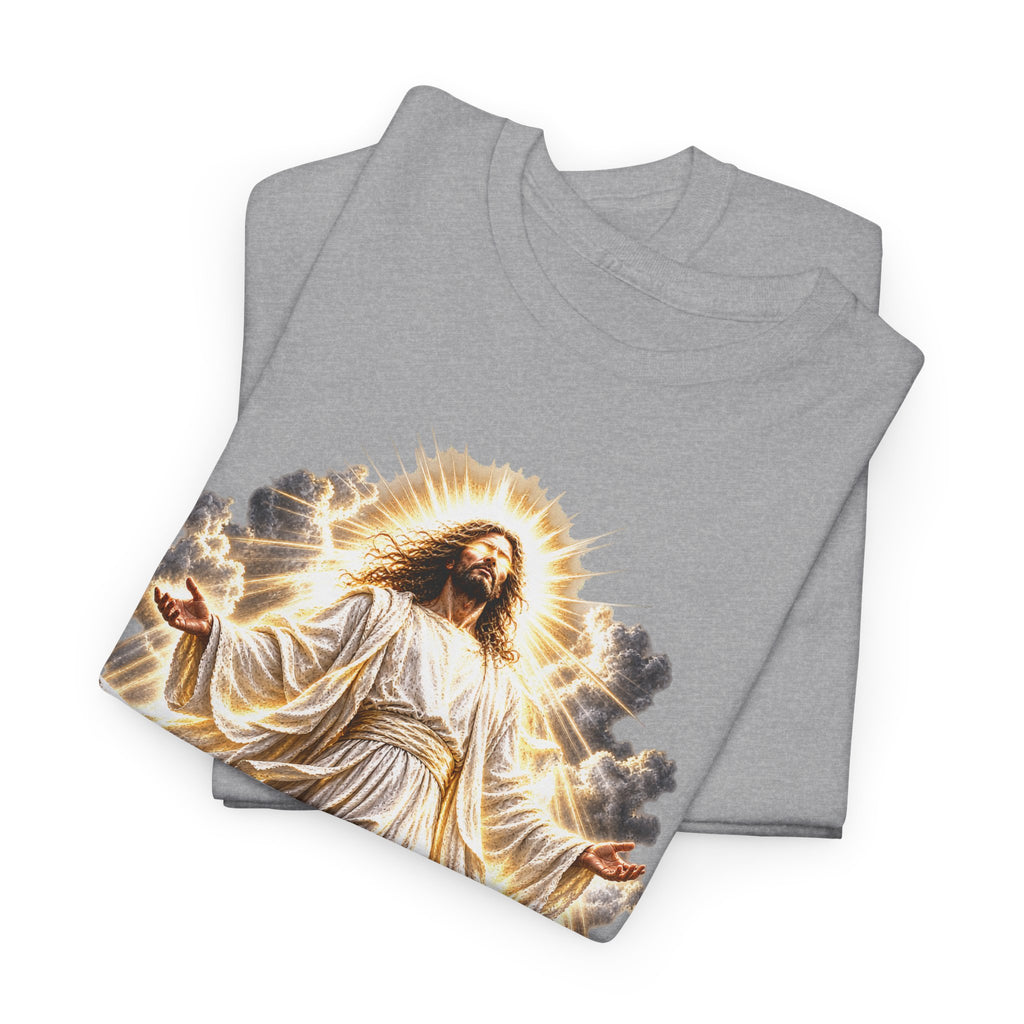 Jesus Ascending from Clouds Christian Faith T-Shirt