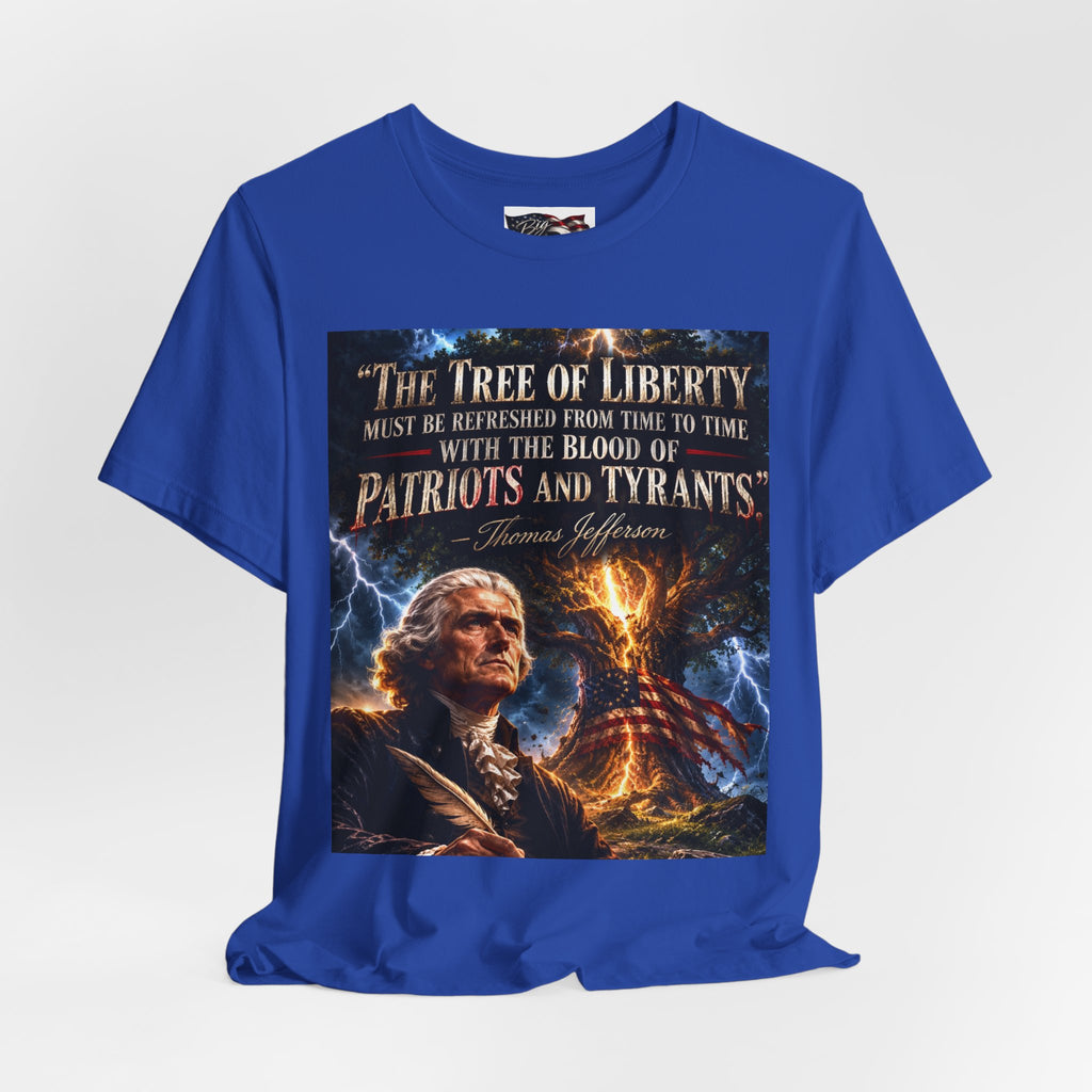 Tree of Liberty quote Tee | George Washington portrait, lightning, dramatic patriotic design
