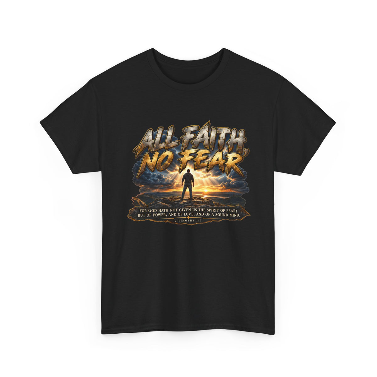 Faith No Fear Inspirational Graphic T-Shirt