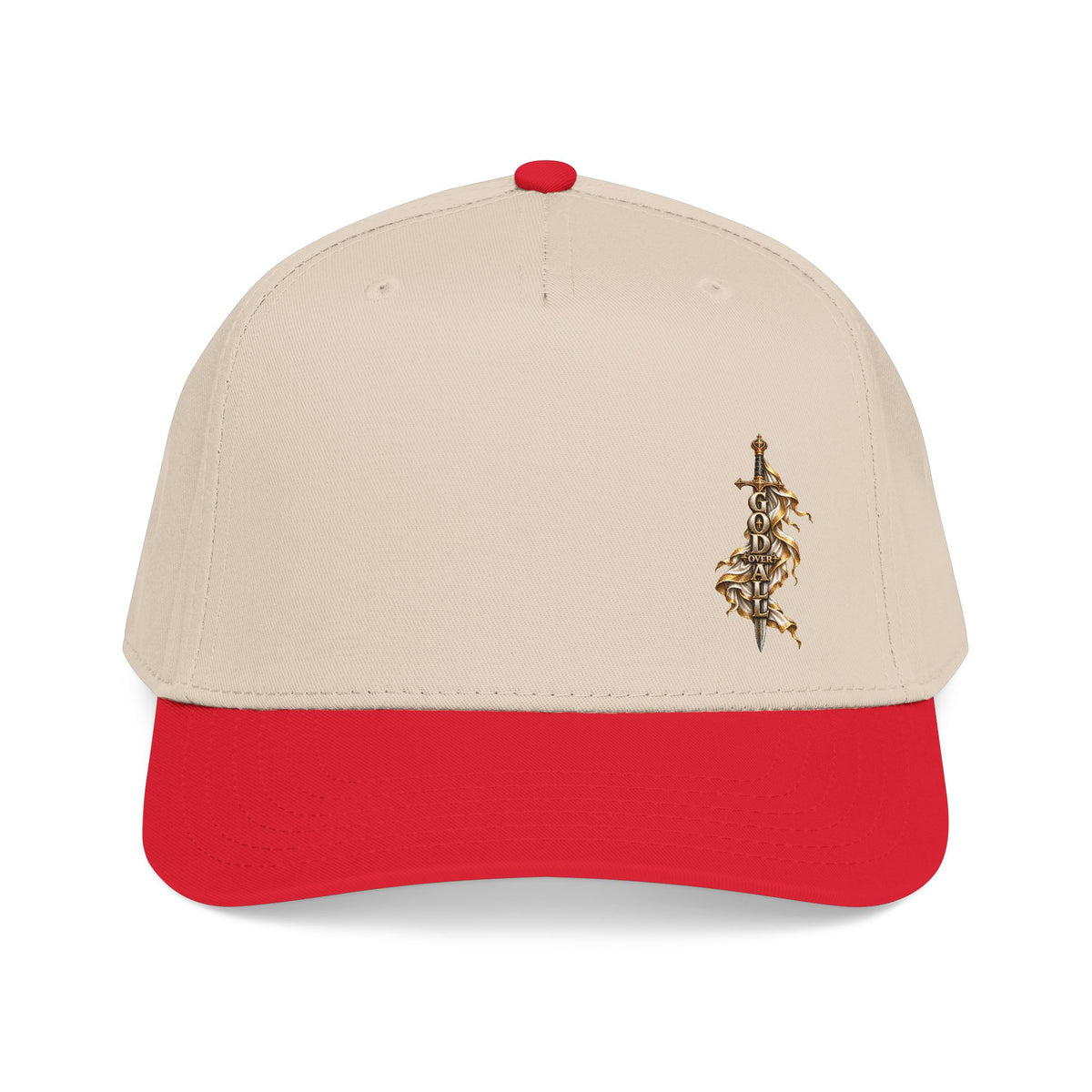 Baseball Cap — Ornate Gold Floral Cross Embroidered