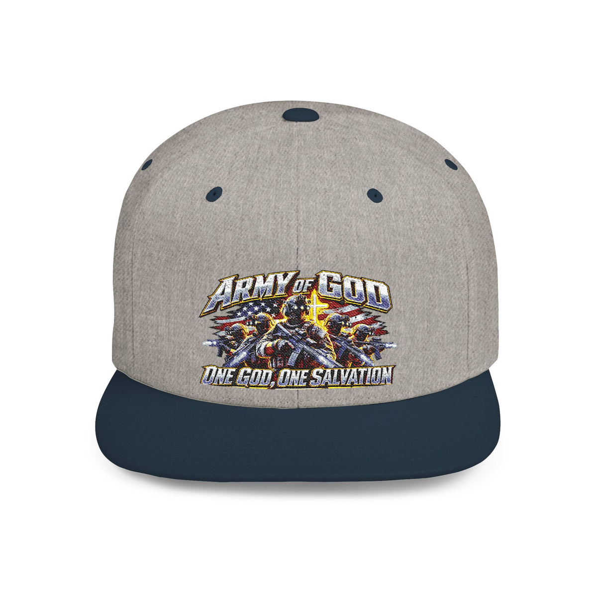 Flat Bill Snapback Hat – Retro Graphic Streetwear Cap