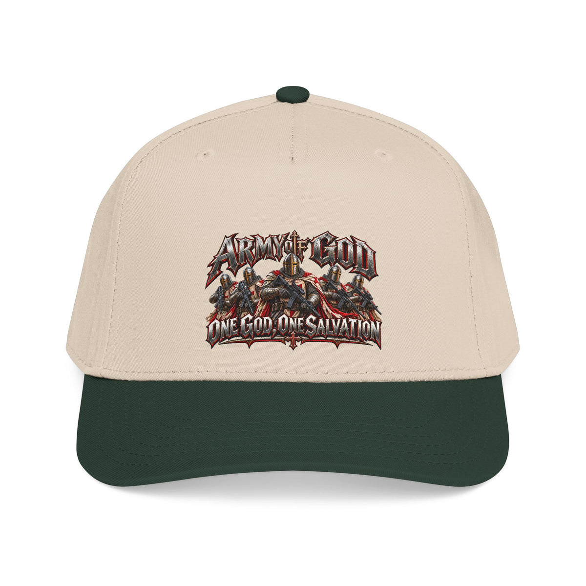 Metal Band Graphic Baseball Cap — "One God, One Salvation" Design