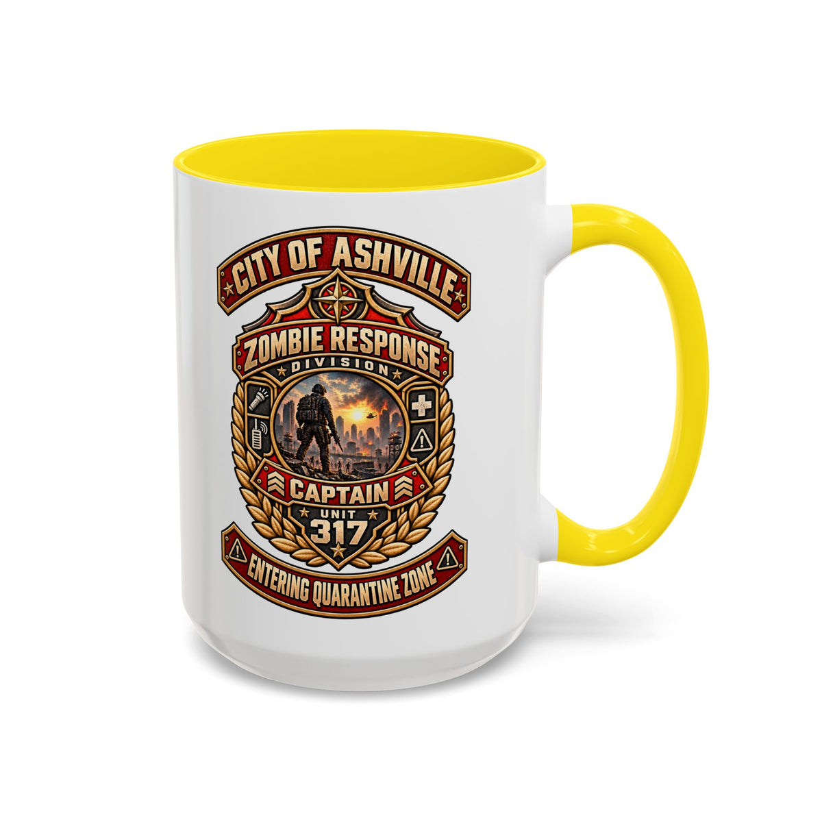 Retro Red Accent Coffee Mug