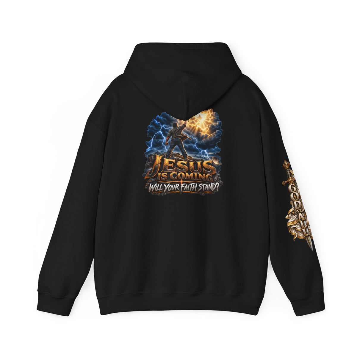 Religious Hoodie — “Jesus Is Coming: Will Your Faith Stand?” Graphic Pullover