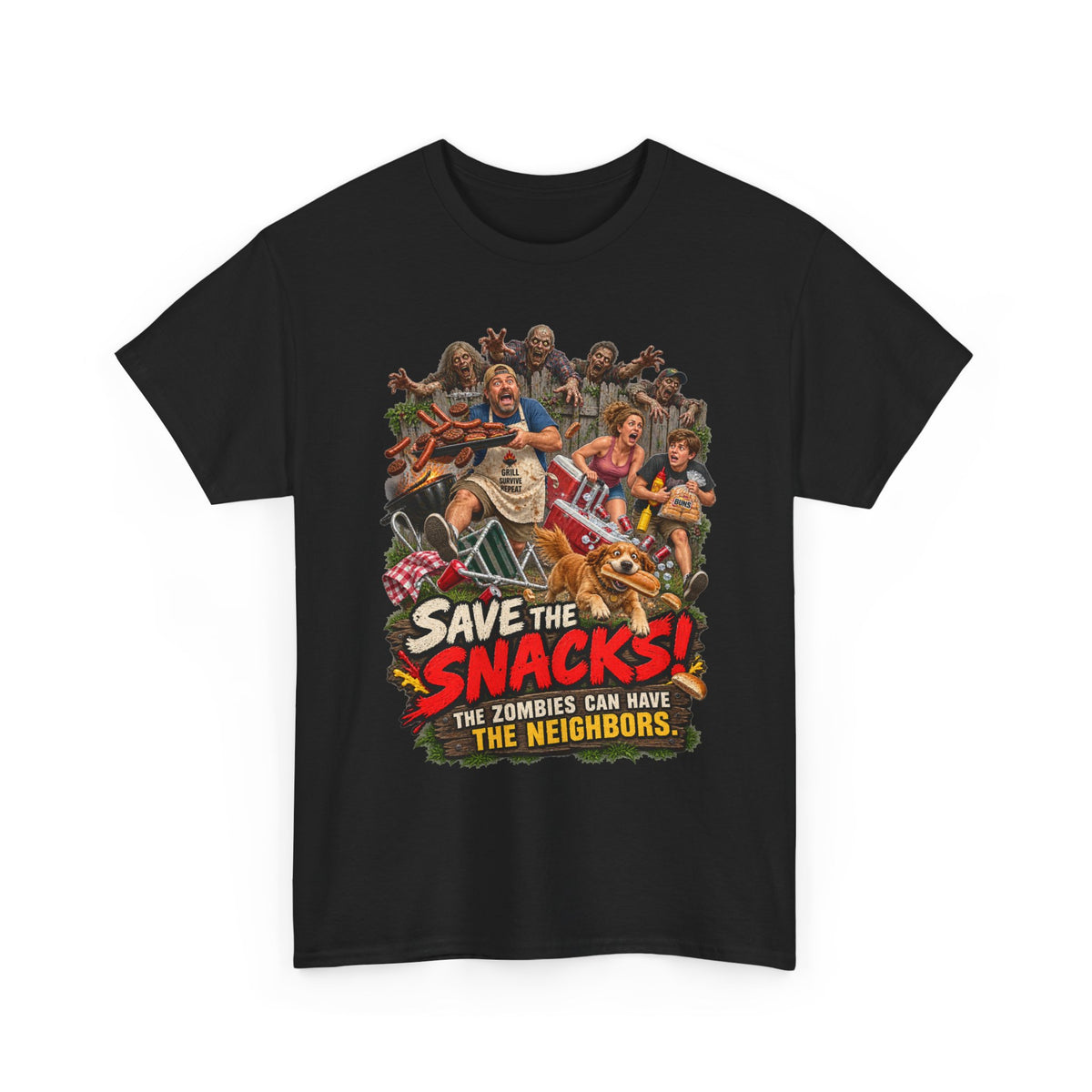 Save the Snacks Zombie Apocalypse Graphic T-Shirt
