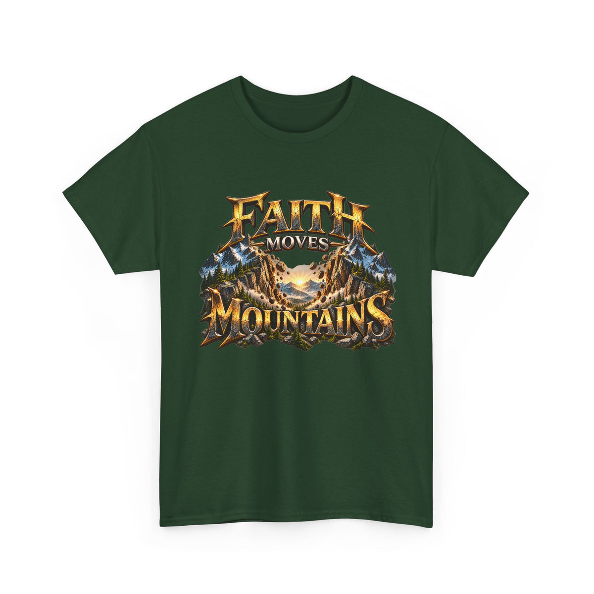 Faith Moves Mountains Inspirational Christian T-Shirt