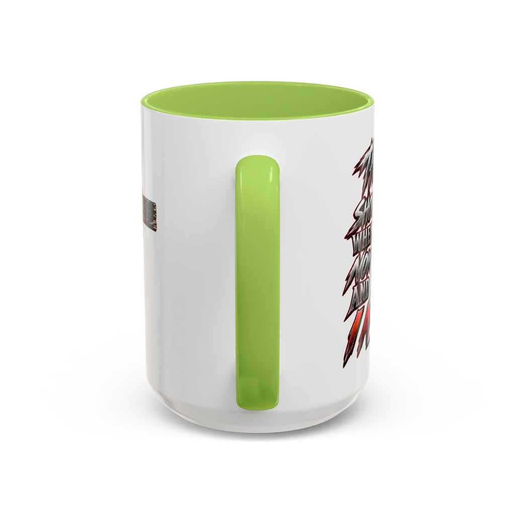 Christian Faith Mug – “Evil Never Killed Me” Cross Coffee Mug