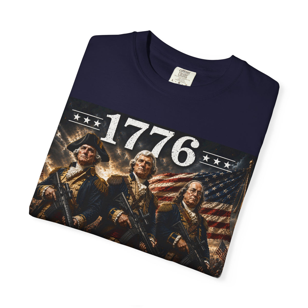 1776 Revolutionary Soldiers America First T-Shirt | Home of the Free