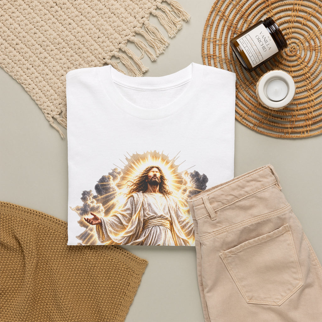 Jesus Ascending from Clouds Christian Faith T-Shirt