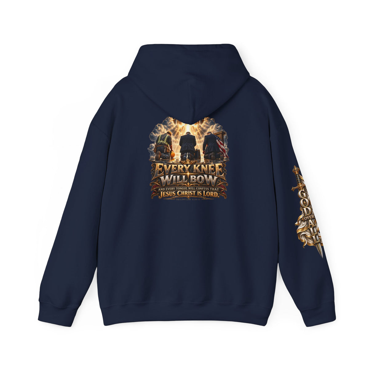 Every Knee Will Bow Christian Faith Hoodie