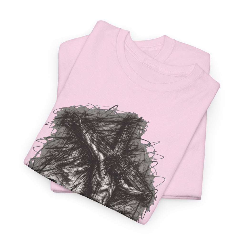 Jesus on the Cross Sketch T-Shirt – Christian Faith Design