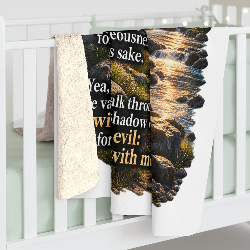 Psalm 23:1-4 Sherpa Fleece Blanket – Christian Scripture Gift