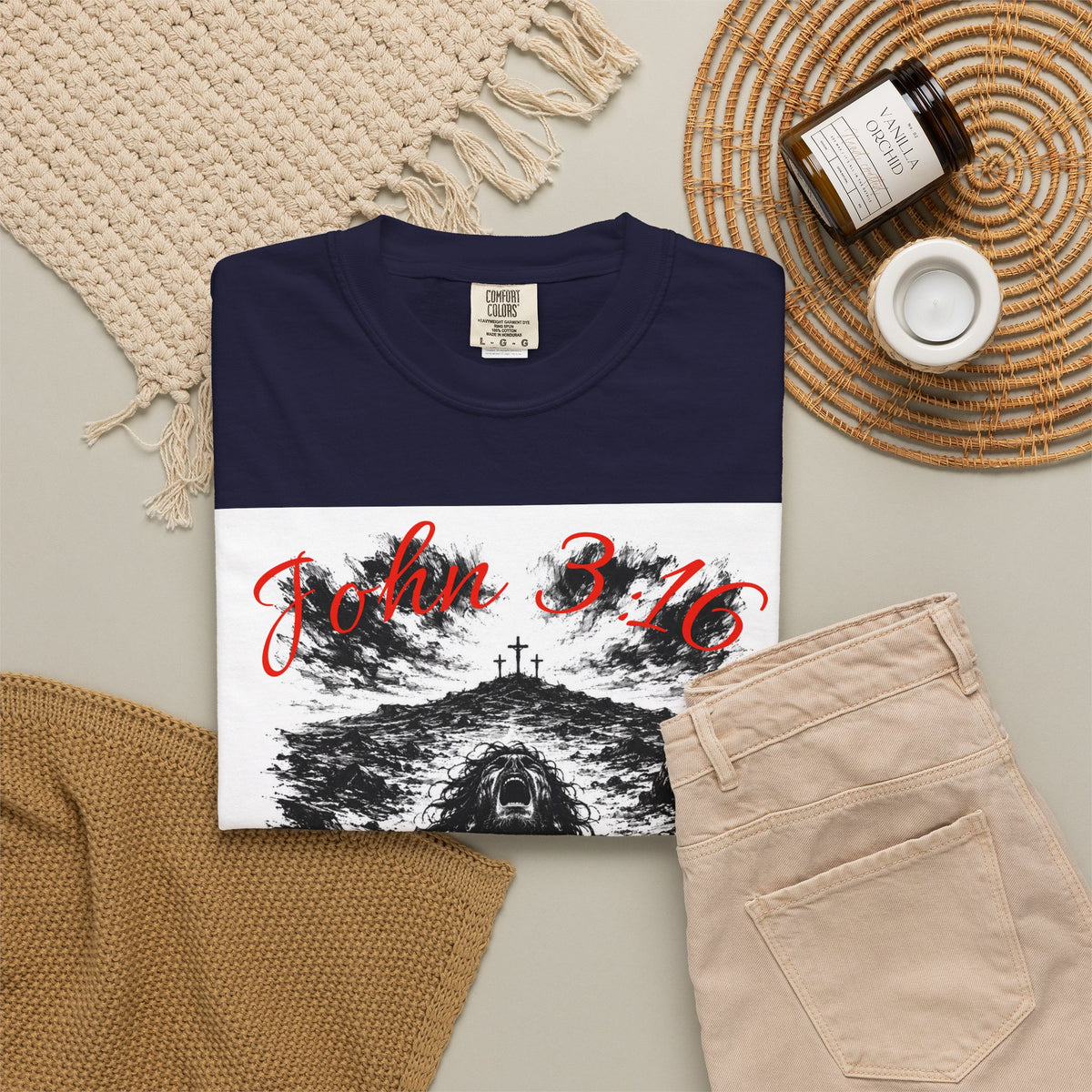 Grim Sea Creature T-shirt | Dark Gothic Illustration, Red Script Logo