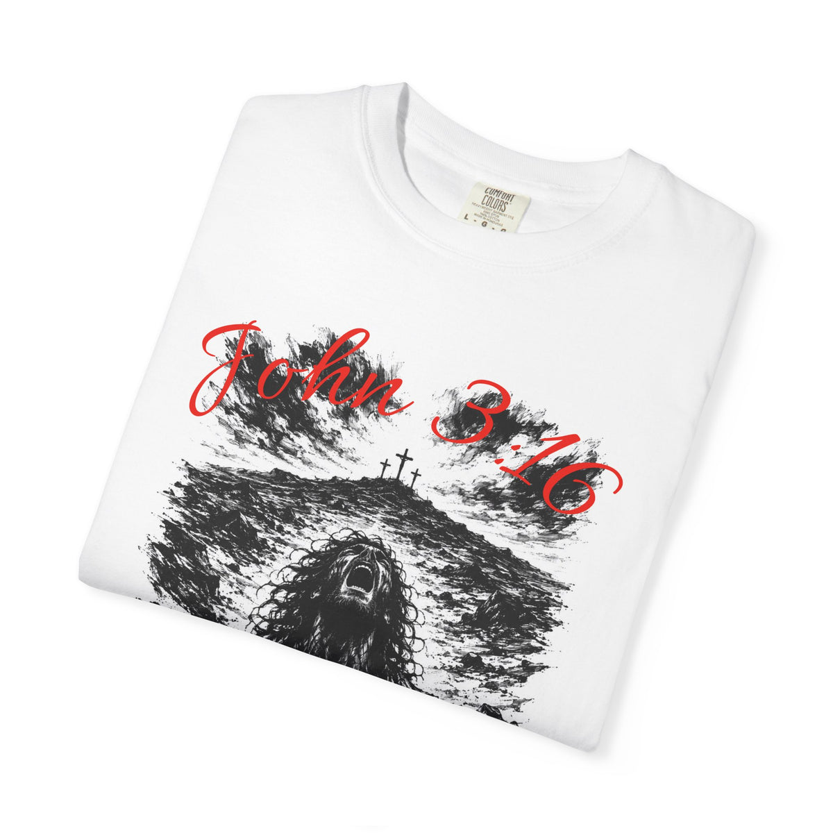Grim Sea Creature T-shirt | Dark Gothic Illustration, Red Script Logo
