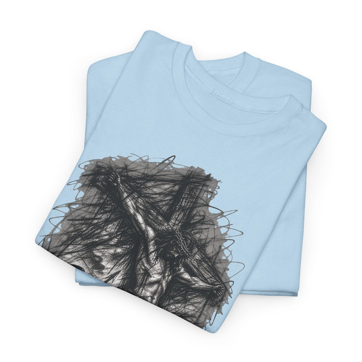 Jesus on the Cross Sketch T-Shirt – Christian Faith Design