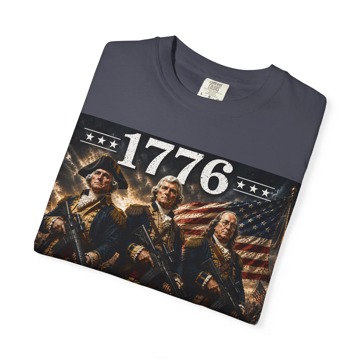 1776 Revolutionary Soldiers America First T-Shirt | Home of the Free