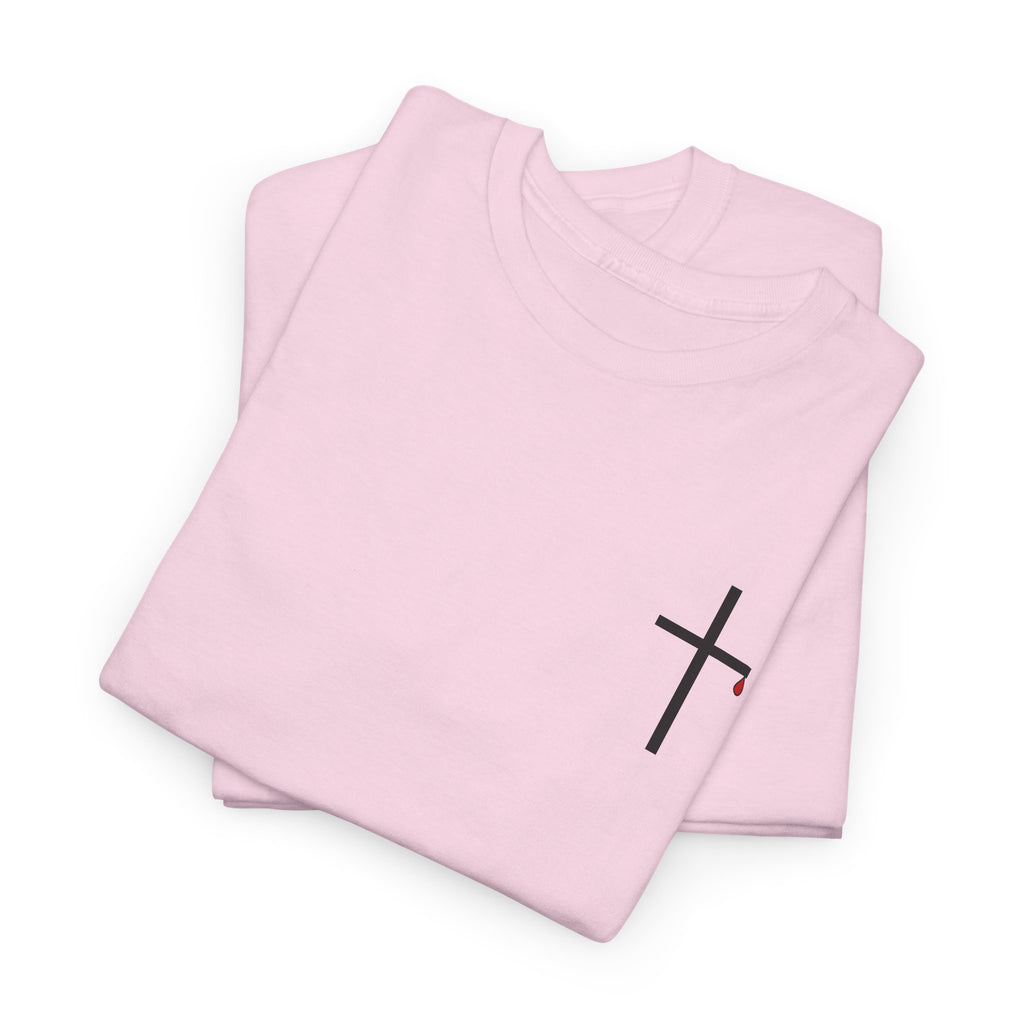 Minimal Cross T-Shirt — Small Chest Christian Cross Tee